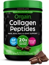Orgain Hydrolyzed Collagen Peptider Pulver til kvinder & mænd, Chokolade, 20g Græs Fed Collagen - Hår, Hud, Nail, & Fælles Support, Paleo & Keto, Non- GMO, Type I og III, 1lb
