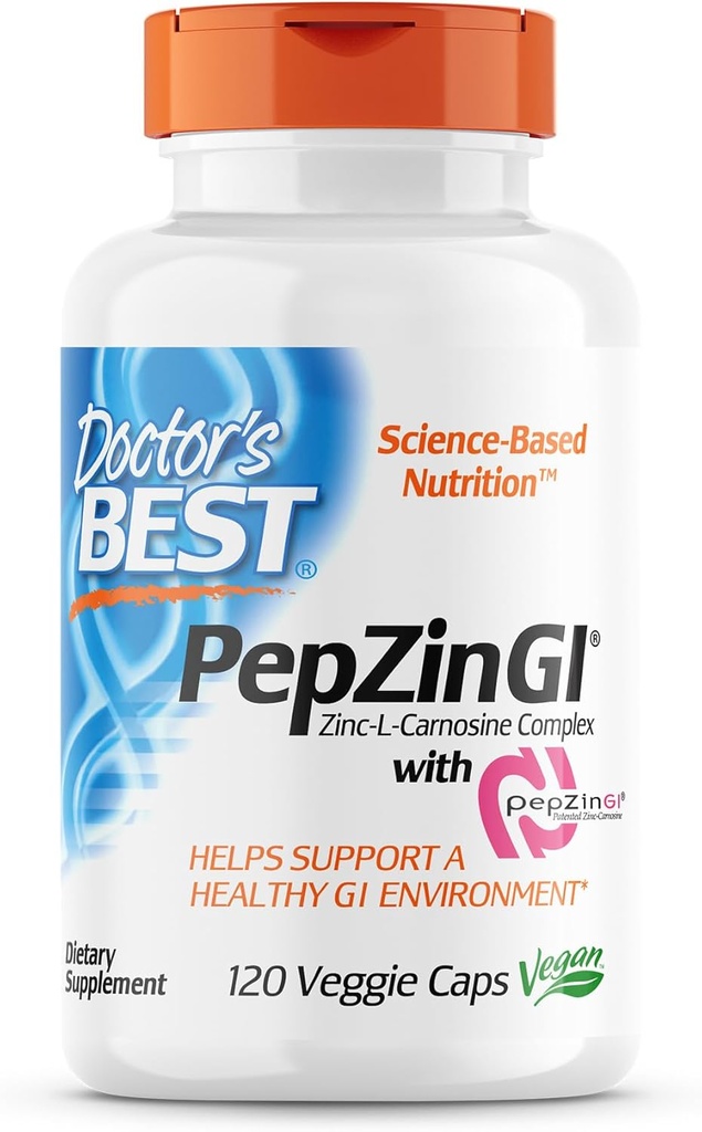 Doctor 's Best Digestive Enzymes Non- GMO 90 Veggie Caps & PepZin GI Zinc- L- Carnosine Complex 120 Veggie Caps