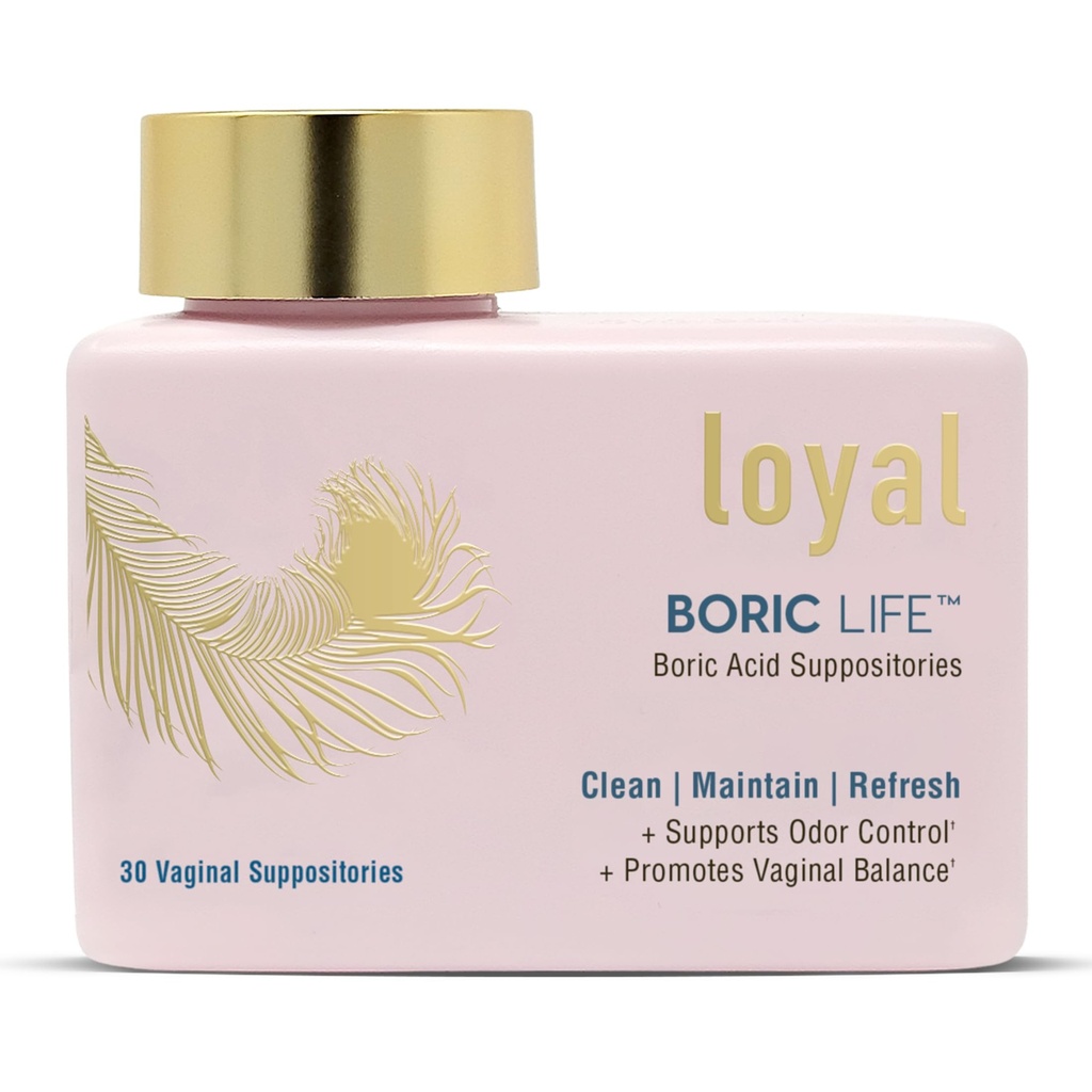 Loyal Boric Life - Boric Acid Vaginal Suppposites - 600mg - Understøtter Odor Control - fremmer Vaginal Balance - lindrer ubehag - Made in USA - 30 Count