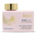 Loyal Boric Life - Boric Acid Vaginal Suppposites - 600mg - Understøtter Odor Control - fremmer Vaginal Balance - lindrer ubehag - Made in USA - 30 Count