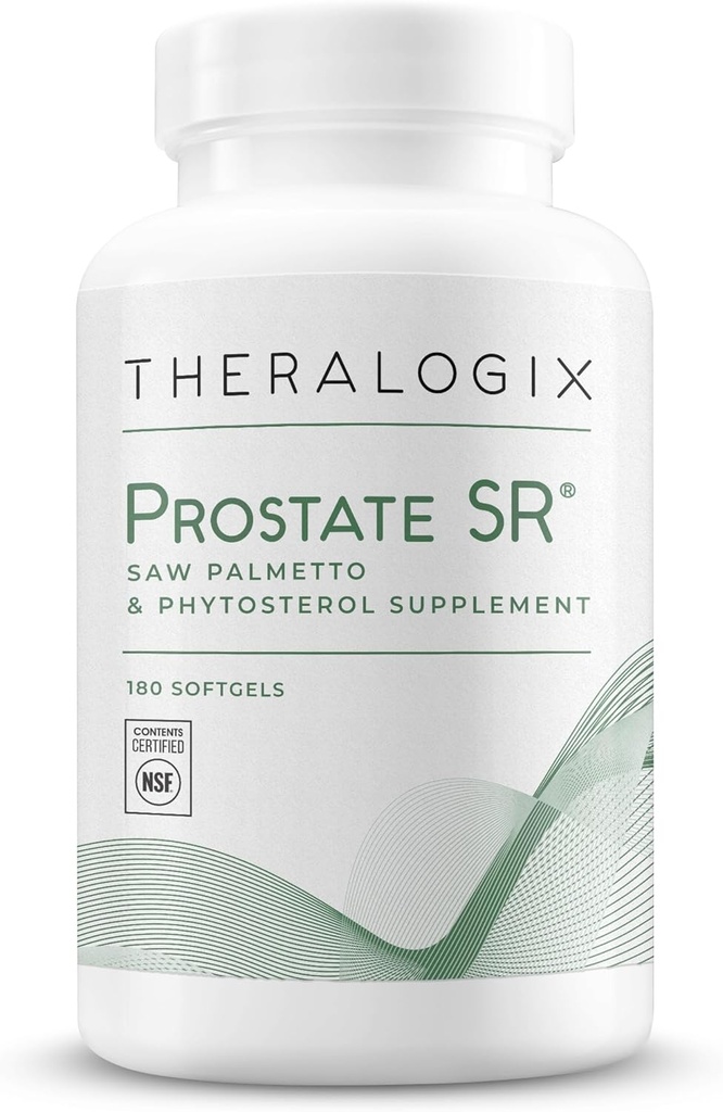 Theralogix Prostata SR Saw Palmetto & Beta- sitosterol Supplement - Understøtter sund urinveje funktion i mænd * - 90-Day Supply - NSF Certified - 180 Softgels
