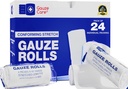 Gauze Rolls Pack af 24 - Premium Quality Lint og Latex- Free 4 inches x 4,1 Yards Conforming Stretch Bandages Designet til Effektiv Sår Care & Comfort - Ideel til brug som en mor wrap
