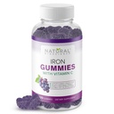 Jern Gummier med C-vitamin - jernmangel Anæmi supplement til voksne & børn, tyggetabletter, røde blodceller støtte, energi, immunfunktion, hjerne sundhed, Max Absorption, 120 Vegan Gummies