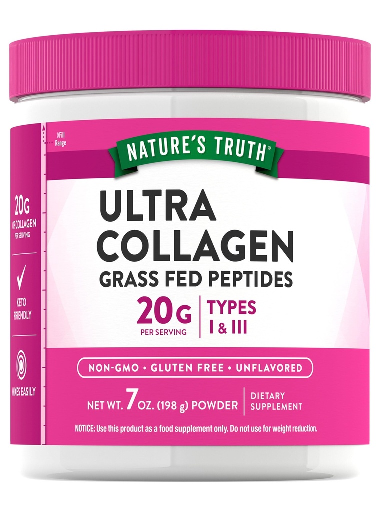 Nature 's Truth Collagen Powder Mead124; 7 oz Mead124; Type I og III Mead124; Unflavored Mead124; Grass Fed Peptider og Keto Friendly Mead124; Non- GMO & Gluten Free Supplement