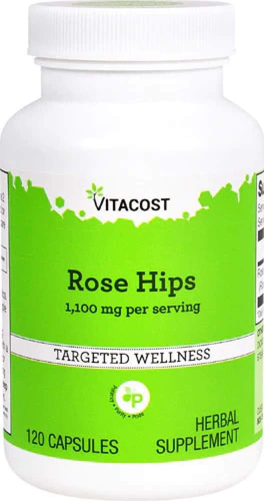 Vitacost Rose Hips -- 1,100 mg per servering - 120 kapsler