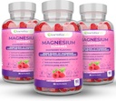 Magnesium Gummies 3 Pakker Essentialife 100mg Per Servering - Blanding af Magnesium Citrate & Magnesium Glycinat - Understøtter fordampning - Hold dig rolig & vågn op Energiseret med Magnesium Kosttilskud til søvn