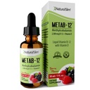 NaturalSlim Væske B12 Vitamin med D-vitamin - Metab- 12 Methylcobalamin 2500 mcg B12 Sublingual Drops for Metabolisme, Energi, & immunforsvar - Berry Flavor 1 fl oz