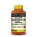 MASON NATURAL Flaxseed Oil 1000mg - Omega 3-6-9 Softgels for Heart Health - Cold- Pressed Whole Herb Supplement - Gluten- Free, Non- GMO, 100 Softgels