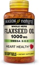 MASON NATURAL Flaxseed Oil 1000mg - Omega 3-6-9 Softgels for Heart Health - Cold- Pressed Whole Herb Supplement - Gluten- Free, Non- GMO, 100 Softgels