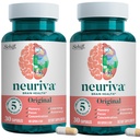 NEURIVA Original Brain Supplement for Memory, Focus & Concentration + Learning & Nøjagtighed med klinisk testet Nootropics Phosphatidylserin og Neurofaktor, Koffein Free, 30 Kapsler (2 Pack)