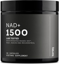 Toniiq NAD + Supplement 1500mg - Ultra High Strength NAD supplement med klinisk undersøgte ingredienser med Patenteret RiaGev- WS ™, Resveratrol, og Niacin - 60 kapsler