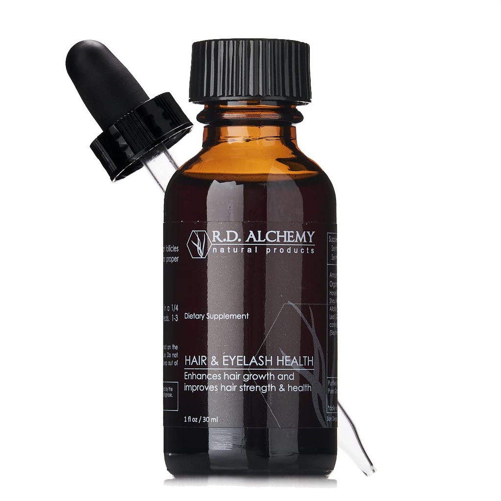 RD Alchemy - 100% Natural & Organic Hair Health & Eye Lash Extract - Enhance Hair Growth, Health, & Shine while Reducing Split Ends, Greying, and Hair Loss - Lengthen Eye Lashes