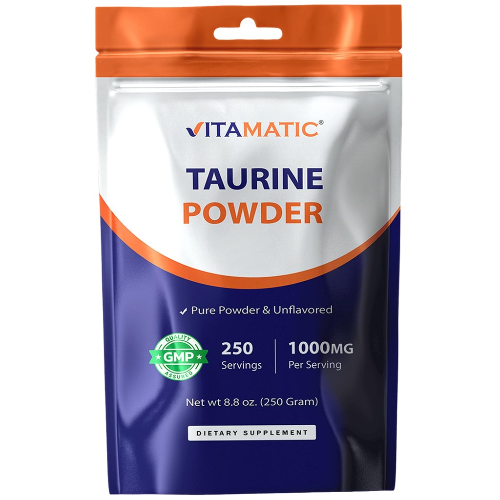 Vitamatisk Pure Taurine 1000mg 250 Servering - Ikke-GMO, Gluten Gratis
