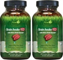 Irwin Naturals Brain Awake RED med nitrogenoxid booster - 60 Flydende Soft- Gels, pakke af 2 - Support Brain Health & Optimize Performance - 40 Total Servering