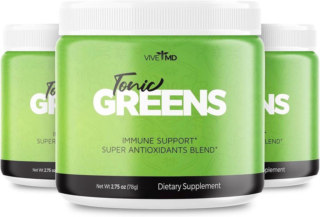 Tonic Green Powder Vitamin Boost Supplement Official Formel - Natural Green Blend Energy Supplement Extra Strength - BCAA L- Glutamin Vitamin B6, Revolutionary Energy Fix Solution Anmeldelser (3 Pack)
