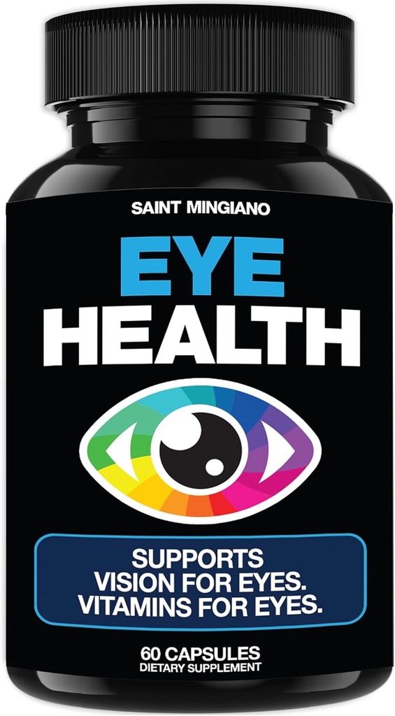 Eye Care & Vision Vitamin Supplement 60 kapsler - Understøtter Eye Strain, tørre øjne, og Vision Sundhed - Understøtter Vision, Okulære og Macular Sundhed - 14 aktive ingredienser, Lutein.