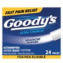 Goody 's Hovedpine Powder Extra Strength Pain Relief, Triple Action Hovedpine Relief med Aspirin, Acetaminophen & Koffein, 24 Tæl