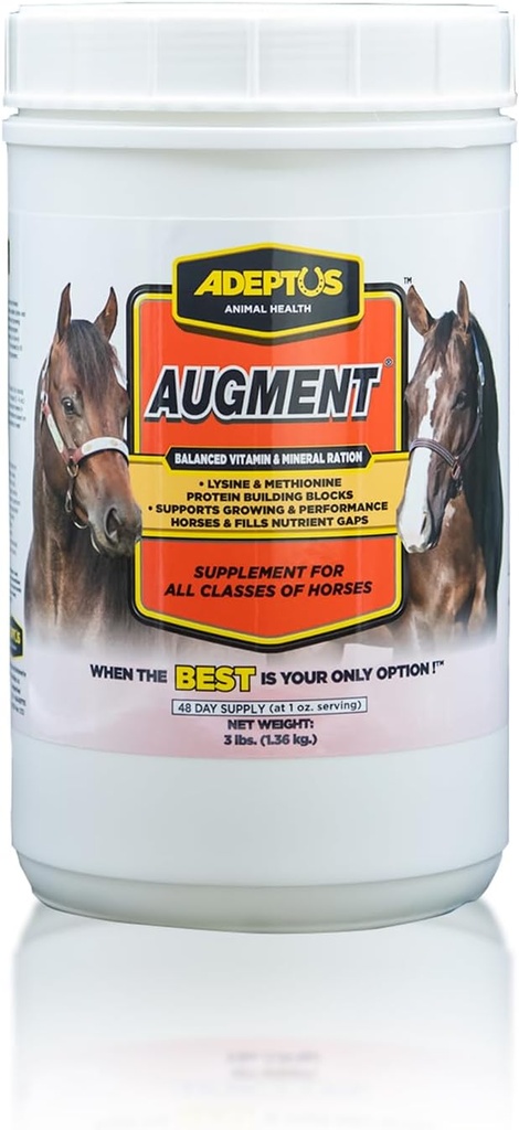 Adeptus Nutrition Auinch Vitamin & Mineral Balancer Mea124; Daily Horse Nutrition Enhancing Supplement med Biotin, Aminosyrer & Minerals Measures 124; Equine Feed Topper for Growing, Working, Performance Heste