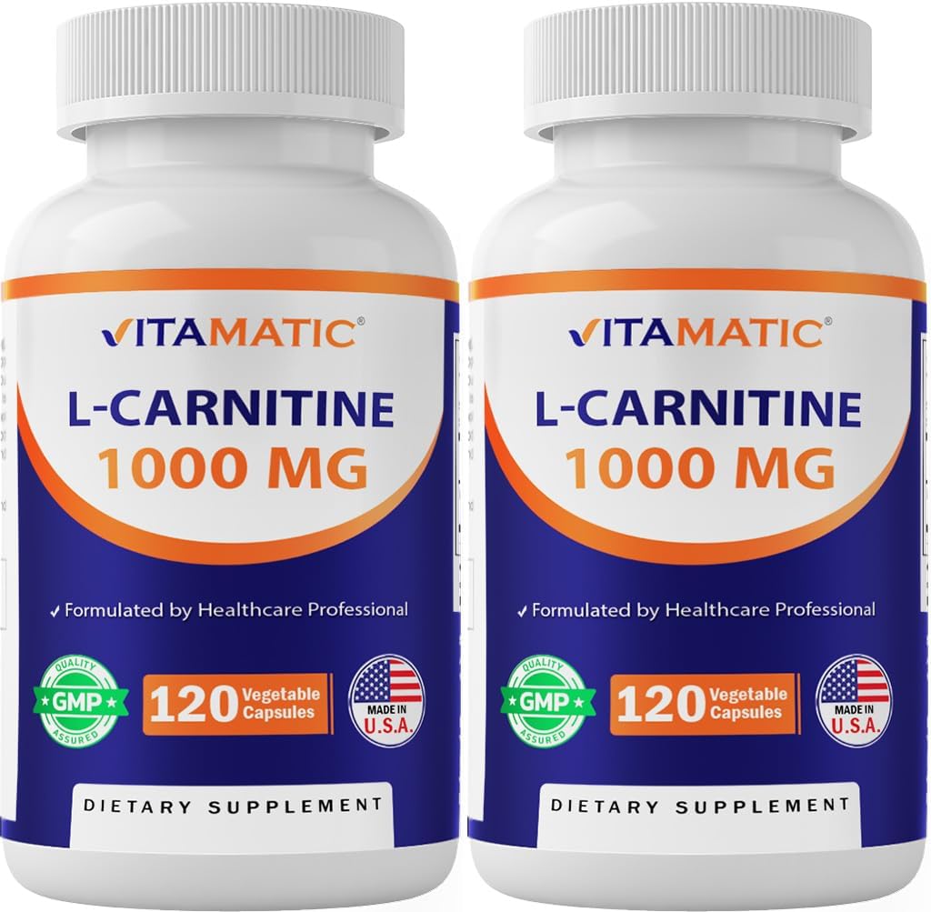 Vitamatisk L- Carnitin Fumarate 1000 mg - 120 Vegetabilske kapsler (2 flasker)