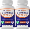 Vitamatisk L- Carnitin Fumarate 1000 mg - 120 Vegetabilske kapsler (2 flasker)