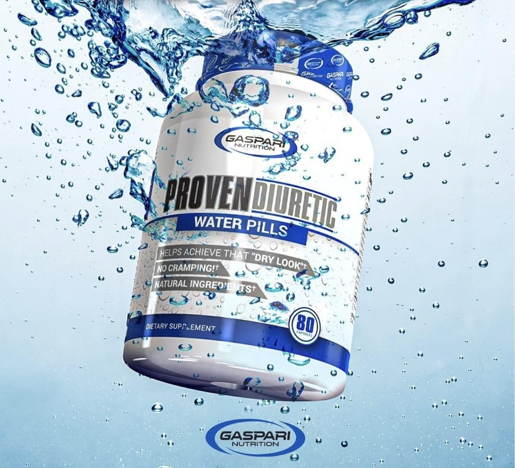 Gaspari Nutrition Proven Diuretic, Professional Bodybuilding supplement, skure vand hurtigt, giver tørre udseende, naturlige ingredienser, ingen kramper (80 kapsler)