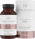 Hush & Hush SkinCapsule ™ Clear +, Hudpleje supplement, Vegan, Acne Behandling for ansigt, Rene nukleosteroider kosttilskud, der indeholder vitamin A, gurkemeje, Mælkebøtte Root, Zink - 60 kapsler