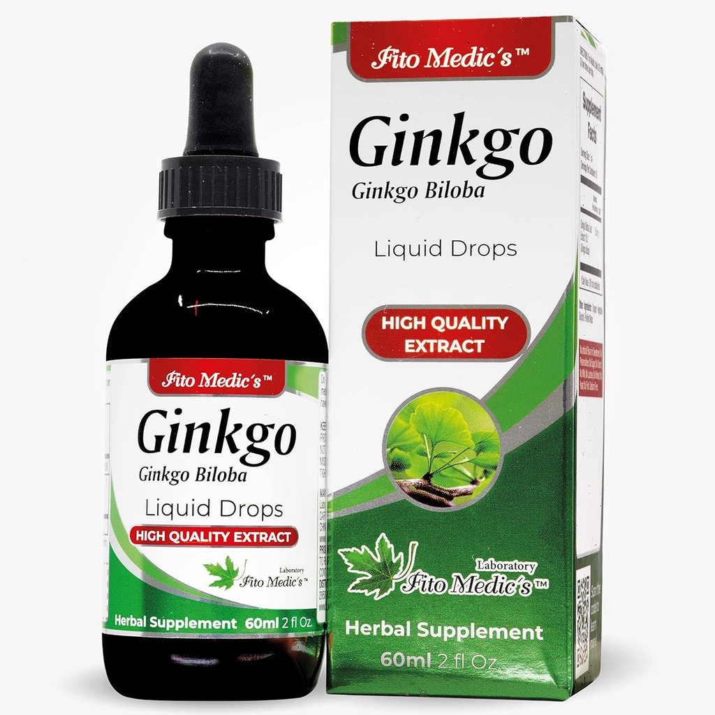FITO MEDIC 'S Lab - Ginkgo biloba, for hukommelse og koncentration, Pure-Ginkgo biloba Extract - Ultra high Absorption, Alkohol Free.