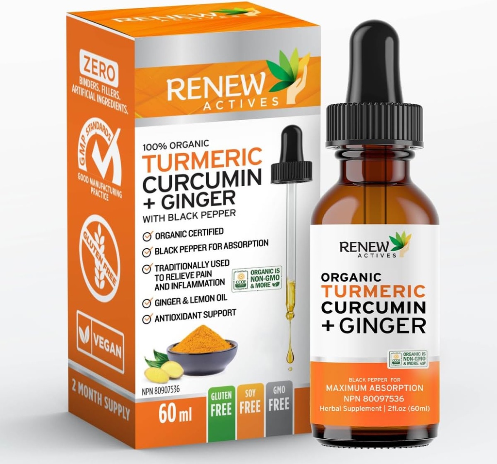 Renew Actives Turmerisk Liquid Extract med Ginger & Lemon Oil