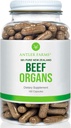 Antler Farms - 100% Pure New Zealand Beef Organs - Heart, Lever, Nyre, 180 kapsler, 400mg - Grass Fed, Cold Forarbejdet Supplement, Ren og ren rBGH Gratis, Ingen Fyldere eller tilsætningsstoffer