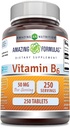 Amazing Formulas Vitamin B6 Pyridoxin 50mg 250 tabletter Supplement 124; Non GMO-nr. 124; Gluten Free