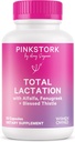 Pink Stork Total Amning Supplement til Brystmælk Tilgang, Økologisk Bukkehorn og Alfalfa til støtte Amning, Mælk Flow, og Produktion, Postpartum Essentials - 60 Kapsler
