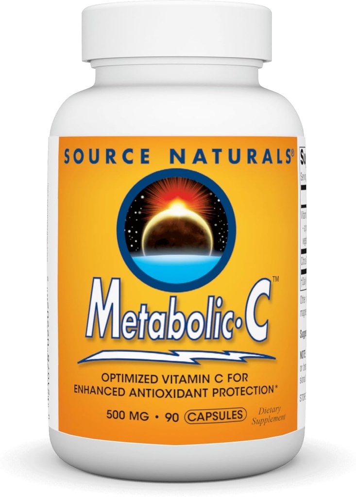 Kilde Naturals Metabolic C, Optimeret C-vitamin til forbedret antioxidant beskyttelse *, 500 mg - 90 kapsler