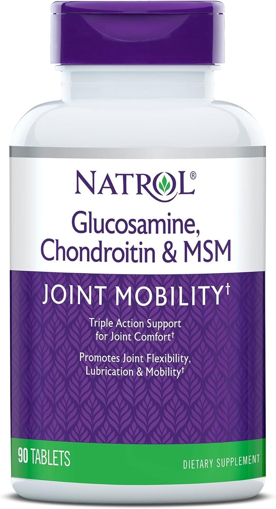 Natrol Glucosamin, Chondroitin og MSM, Joint Mobility, Tablets, 90 Count (pakke med 12)