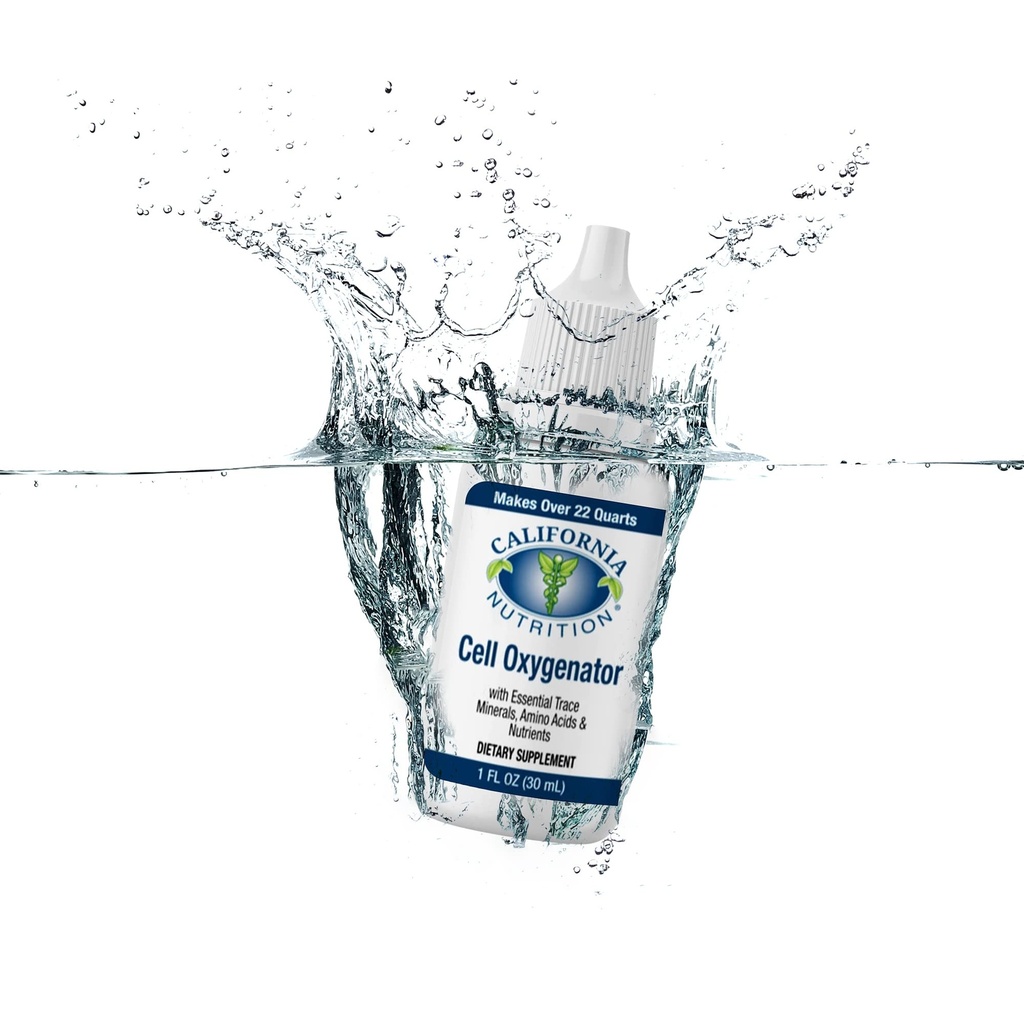 Cell Oxygenator Oxygen Boost, 1fl oz (30ml), Cell Food Oxygen Drops med zink, Support immunsystem, Flydende Oxygen Kosttilskud, Trace Minerals & Amino Acid