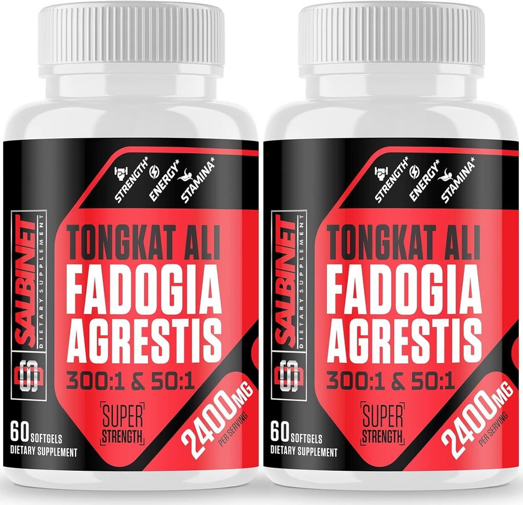 2400mg Fadogia Agrestis Tongkat Ali Kosttilskud - Tredjeparts Testet - 1400mg Fadogia Agrestis & 1000mg Tongkat Ali, Maksimal styrke, Muskel Mass & Athletic Performance, 2 pakker