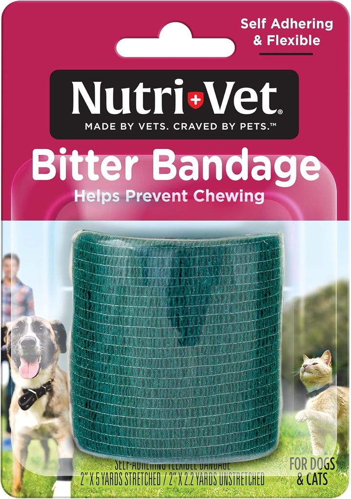 Nutri Vet Bitter Bandage, Self Adhesing Fleksible Bandage, 2 "(Pakke Varies)