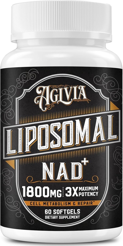 1800 MG Liposomal NAD Supplement, NAD + Supplement svarende til Nicotinamid Riboside, 98% Pure NAD Plus Supplement for Energy Booster & Cellular Reparation for mænd og kvinder, non-GMO, 60 Softgels