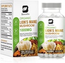 Lion's Mane Mushroom - 120 Capsules | Organic Lions Mane Turkey Tail Mushroom Supplement Complex | Cordyceps, Chaga, Turkey Tail, Reishi | Mental Clarity, Focus Memory, Brain & Immune Boost