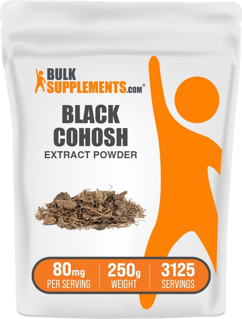 BulkSupplements.com Black Cohosh Extract Powder - from Black Cohosh Root, Herbal Supplement - Vegan & Gluten Free, 80mg per Serving, 250g (8,8 oz) (Pack of 1)