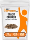 BulkSupplements.com Black Cohosh Extract Powder - from Black Cohosh Root, Herbal Supplement - Vegan & Gluten Free, 80mg per Serving, 250g (8,8 oz) (Pack of 1)