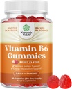 Potent vitamin B6 Gummier for voksne - Potent vitamin B Complex Kosttilskud til mænd og kvinder til nervesystem Support Mood & Immunsystem - Vegan Pyridoxin Chews for Energy & Metabolisme - 30 Ct