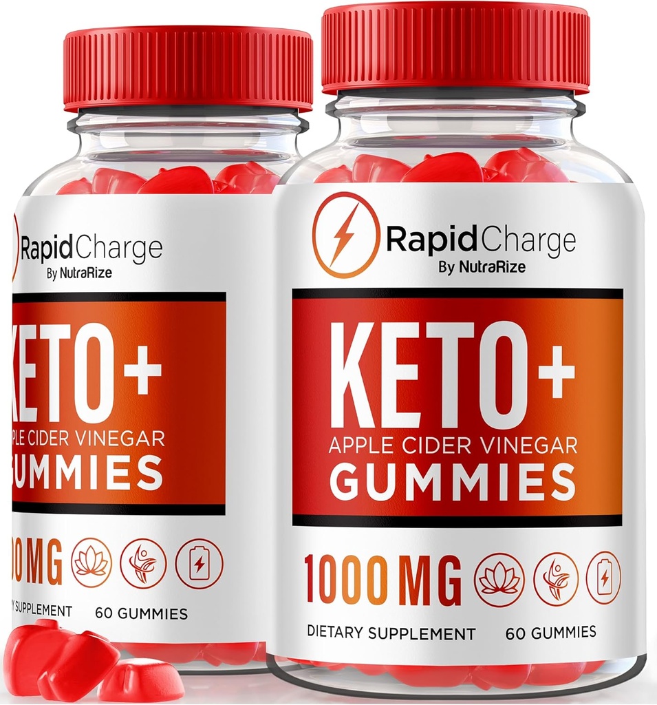 NutraRize (Pack of 2 Rapid Charge Keto + ACV Gummies to Support total Health, Alle naturlige Apple Cider Vincize, Keto Plus ACV Gummy Formel, Gomitas anmeldelse (120 Gummies)