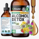 BIO KRAUTER Alkohol Detox Tinktur - Lever Rengøring Formel - Mælk Thistle & Mælkebøtte - Lever Detox flydende ekstrakt - Alkohol og sukker fri - Vegan Drops 4 Fl.Oz.