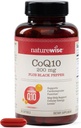 NatureWise CoQ10 200mg + Black Pepper Softels - High Absorption Coenzym Q10 + Black Pepper - Antioxidant for Heart Health + Cellular Energy - Vegan, Non- GMO, Gluten- Free - 90 Greve [90- Day Supply]