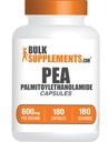 Bulkaddiments.com Palmitoylethanolamid Kapsler - Pea Supplement, Palmitoylethanolamid 600mg til Immune Support - Gluten Free, 1 Kapsel per servering, 180 Kapsler (pakning med 1)