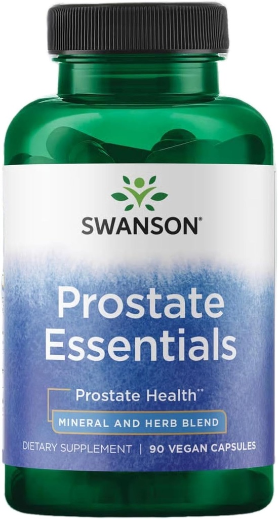 Swanson Prostate Essentials - Mineral and Herbal Supplement Fremme Prostate Health Support - Zink og Saw Palmetto Formula Aiding Urinary Tract Flow og Bstige Control - (90 Veggie Kapsler) 1 pakke