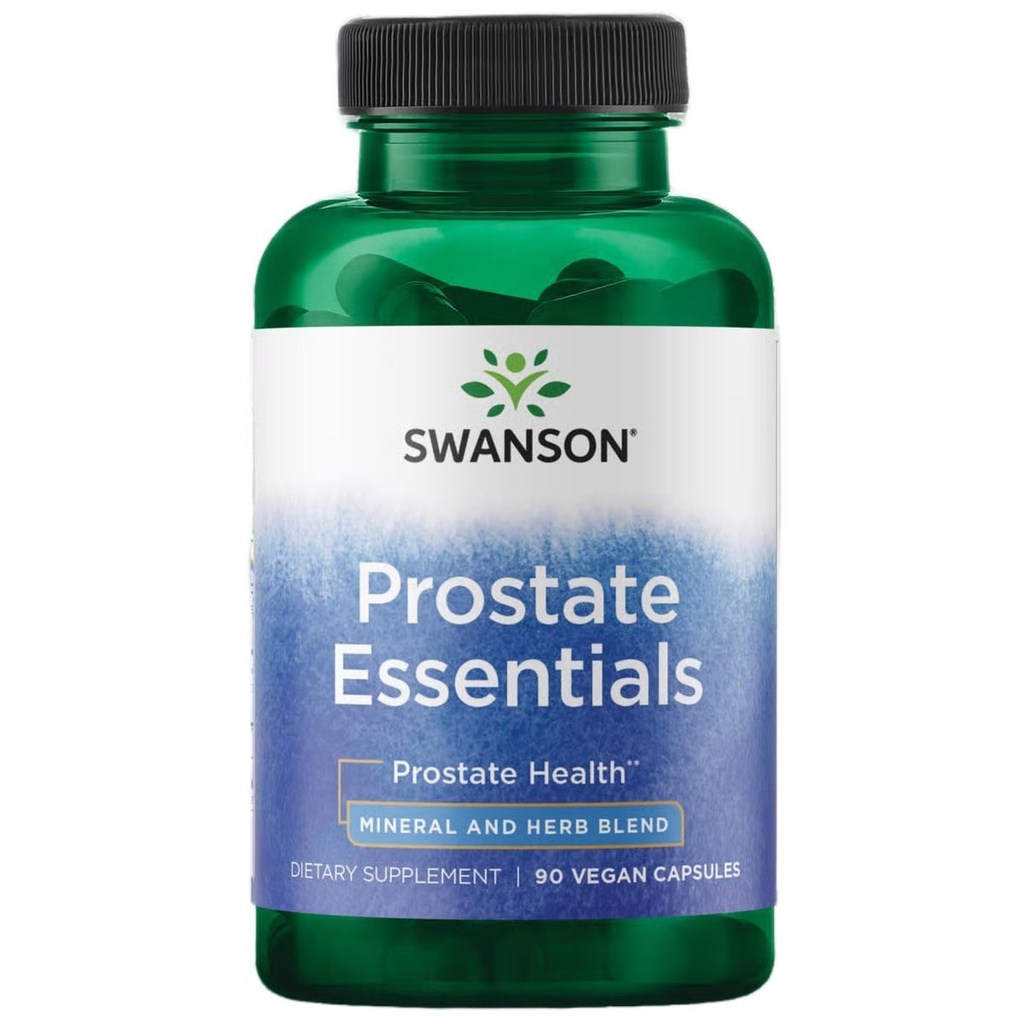 Swanson Prostate Essentials - Mineral and Herbal Supplement Fremme Prostate Health Support - Zink og Saw Palmetto Formula Aiding Urinary Tract Flow og Bstige Control - (90 Veggie Kapsler) 1 pakke