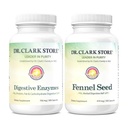 Dr. Clark Store Flat Tummy Kit - 2 fordøjelsesstøtte formler for forbedret fordøjelse, tarmregulering & Gut sundhed - Naturlig fordøjelseshjælp supplement