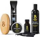 The Beard Club Grooming Bundle: Trimmer til mænd & Care Kit - Inkluderer Cordless Electric Trimmer, Straight Edge Razor, Shampoo, Cedar Balm & Oil, Brush - 8 Guides, 45 Lungths