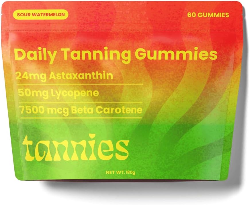 Garvning Gummier Note 124; Natural Garvning Supplement med Astaxanthin, Lycopen & Beta Caroten Note 124; Vegan, Non- GMO Note 124; Boost Melanin for Radiant Skin Budding 124; 30- Day Supply for Skin Health & Glow